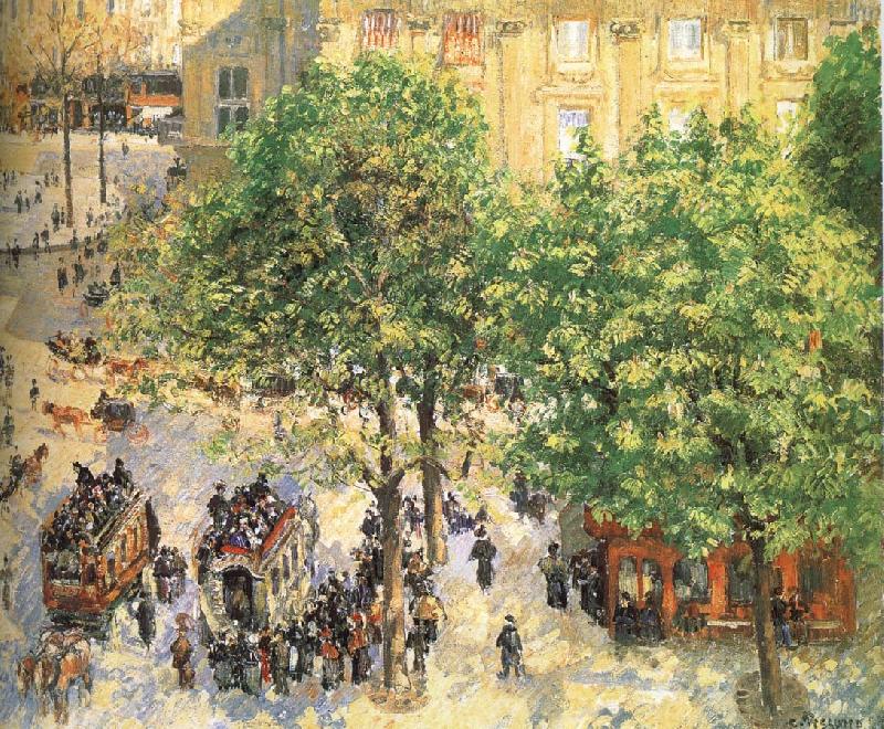 Camille Pissarro Paris spring sunshine streetscape China oil painting art